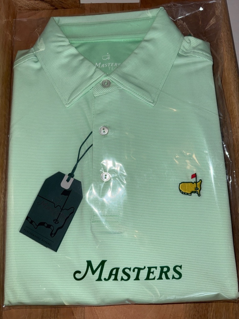 Masters 2026 Men’s Mint Green Tech Polo with Embroidered Logo short sleeve